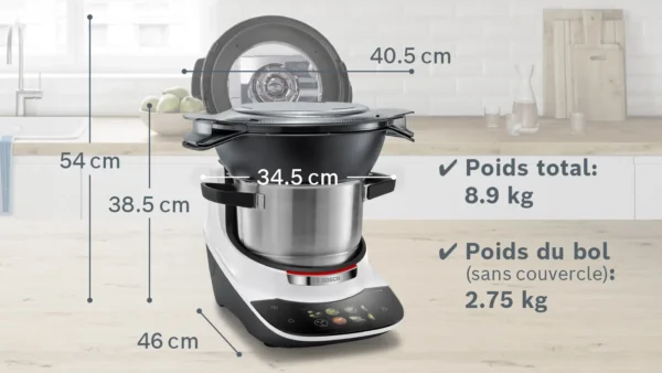 19560375_Website_FP_U18_MCC9555DWC_BPlus_SecondaryImage01_FR_def Bosch Cookit Robot cuiseur multifonction, Cookit Blanc
