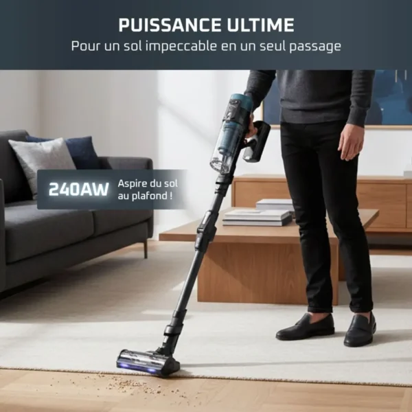 X-Force Flex 14.80, Aspirateur balai laveur sans fil, 240 AW, 90 min, Tête aqua